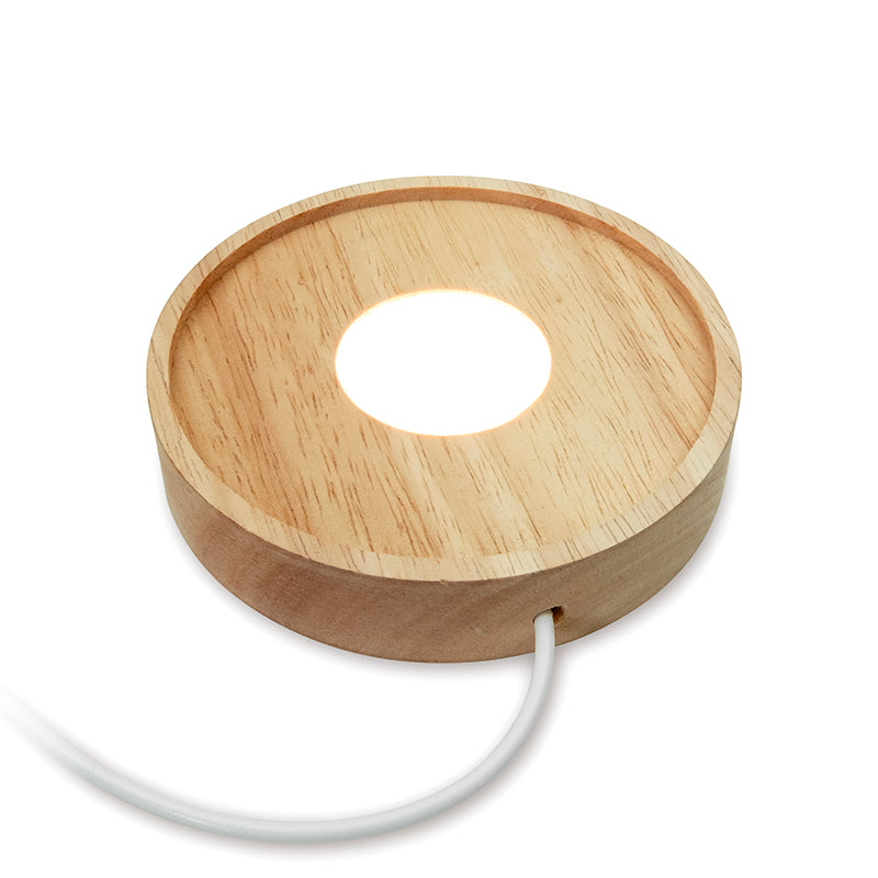Wooden LED Light Base - For Paperweights