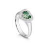 Halo Heart Ring Silver Green V2
